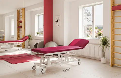 EUROMEDICA - 12 lehátko elektricky stavitelné, 2-segmentové s nožním ovladačem (2 motory), bílé č. 1